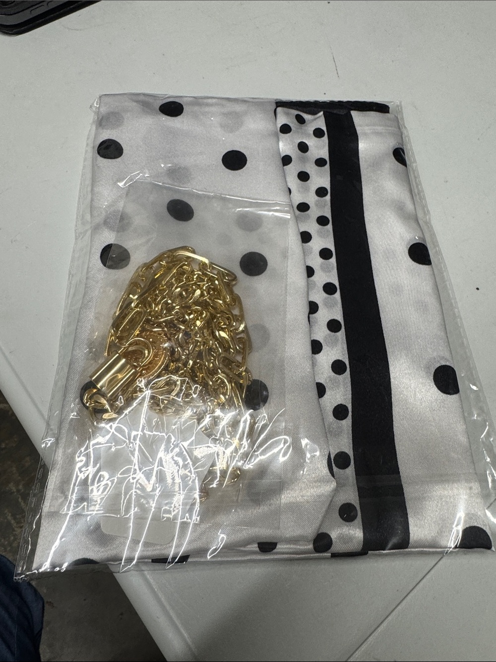 two piece pirate bandanna, and gold tone necklace costume
